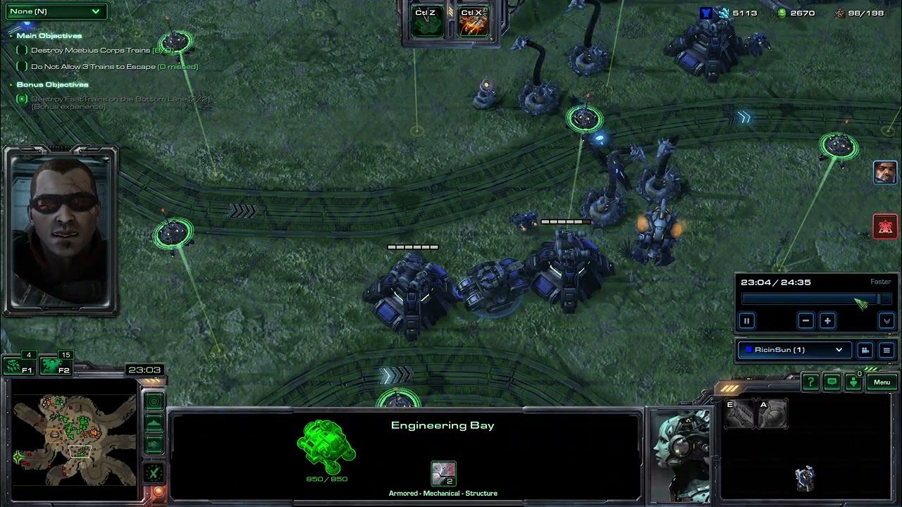 Zero Loss StarCraft Bruce's Bunker Tech versus Mobius Trains