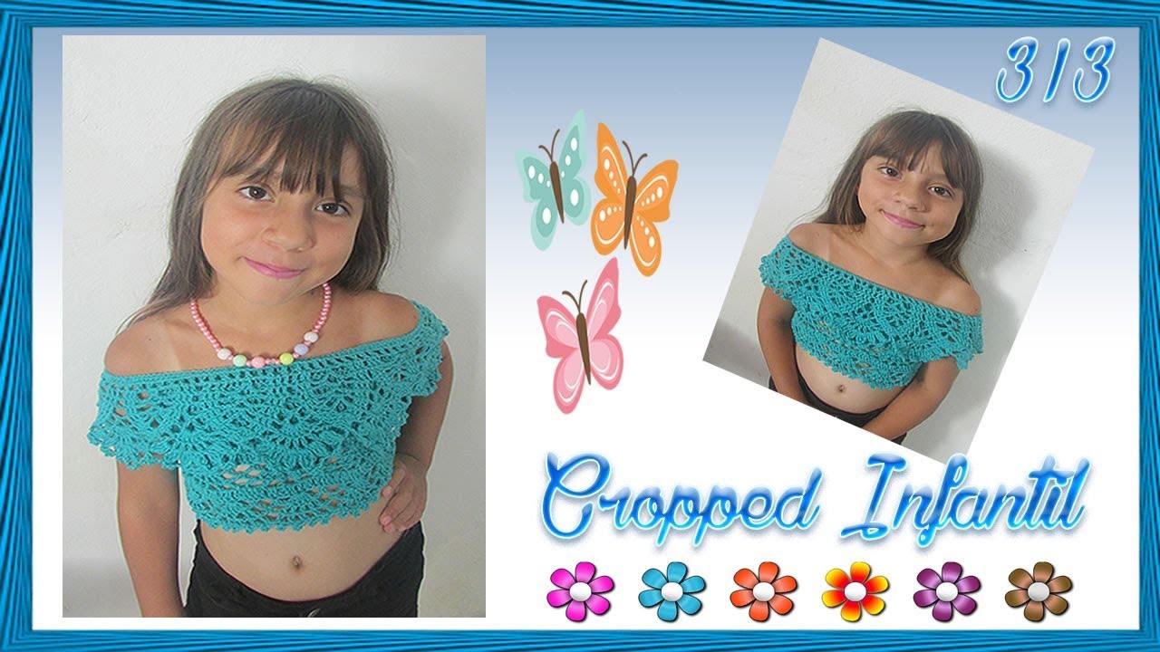 Cropped Infantil de Crochê 3/3 - Cropped ombro a ombro