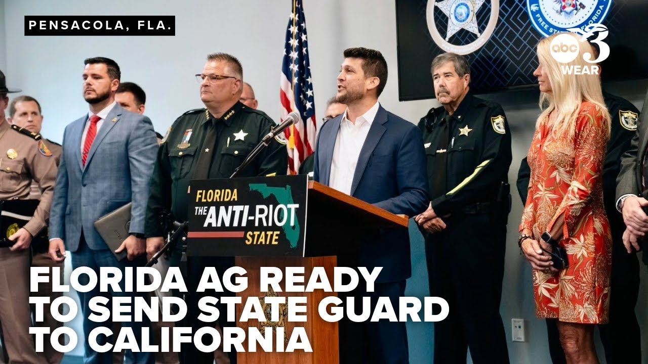 Florida AG ready to deploy state guard to California, but must await governor's consent