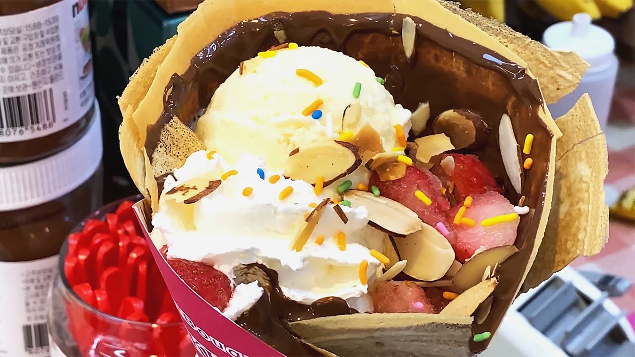 Ice Cream Strawberry Crepe & Ice Cream Banana Crepes | Korean street food