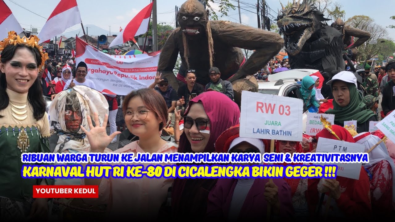 KARNAVAL HUT RI KE-80 DI CICALENGKA BIKIN GEGER‼️RIBUAN WARGA PADATI JALAN KARYA & SENI DI TAMPILKAN