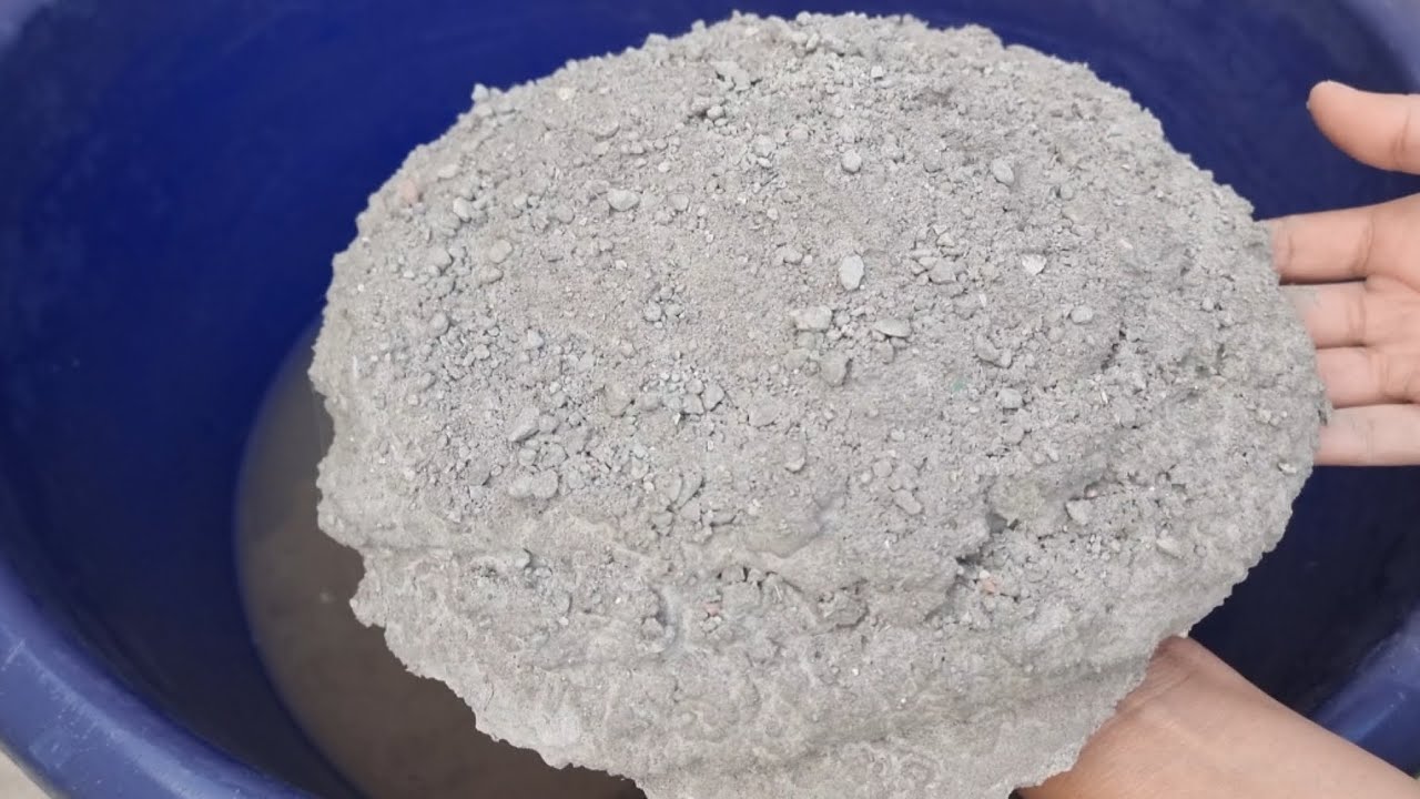 ASMR: Reused pure cement crumbling in water, Oddly satisfying, Sleepaid,Mind relaxing, sandment asmr