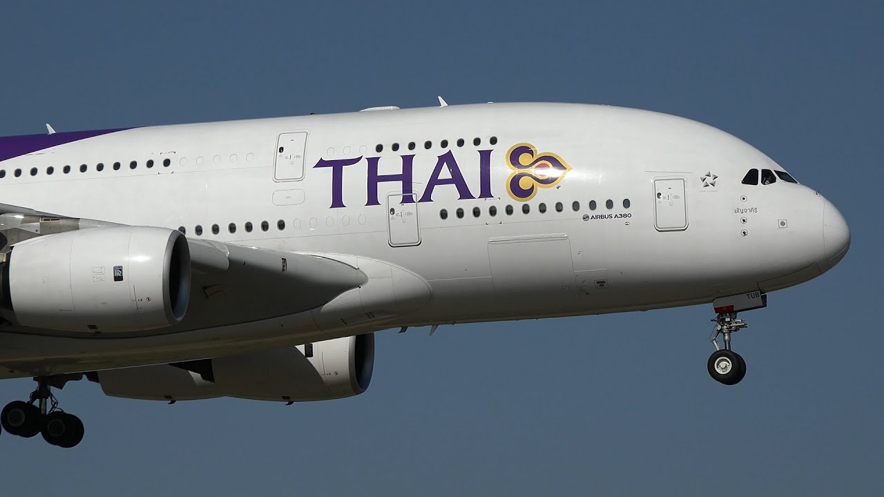Thai Airways International Airbus A380 HS-TUB Landing at NRT 16R
