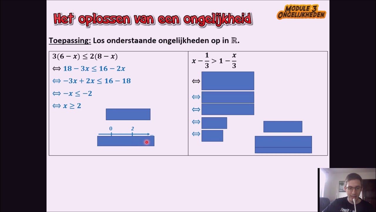 (3) Ongelijkheden: Het oplossen van een ongelijkheid