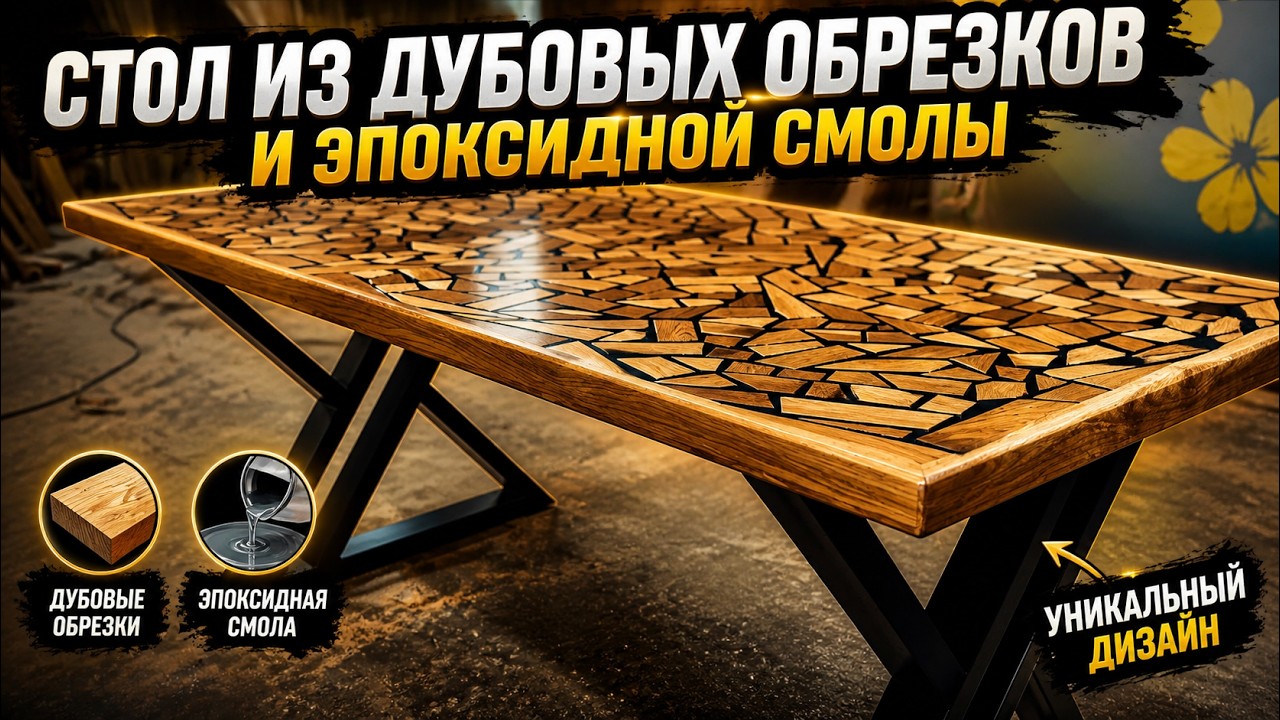 Стол из дуба и эпоксидной смолы