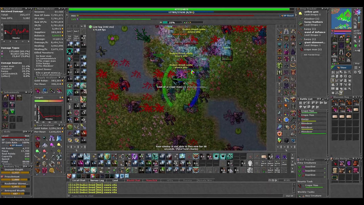 Bounty Task Crape Man 568/568 Elder Druid 870 Kalibra - Missao Abortada
