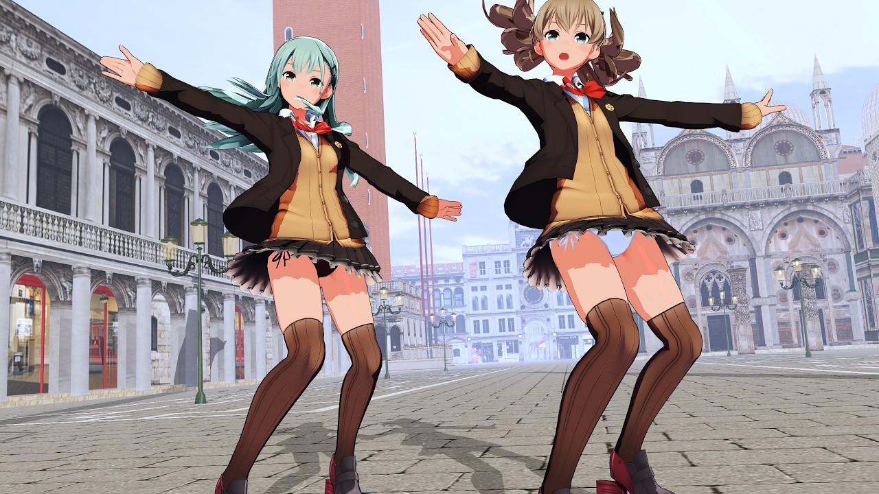 【鈴谷だよ！】MMD艦これ「愛包ダンスホール」【熊野「ポニテの日ですわ！」】