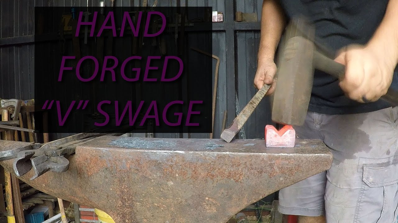 Hand Forging a V Swage Anvil Hardy