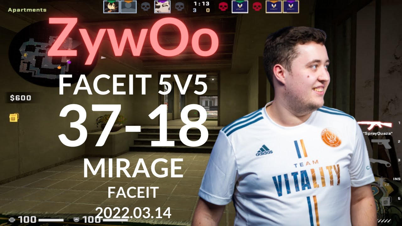 ZywOo (37-18) (MIRAGE) @ FACEIT 5v5 RANKED 2022.03.14 | LIM-CSGO POV
