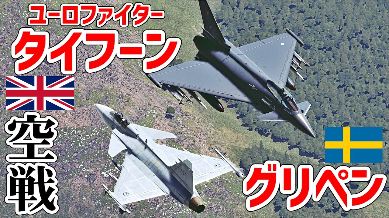【イカ型戦闘機】グリペンとユーロファイター タイフーンを戦わせてみた！【DCSWorld】
