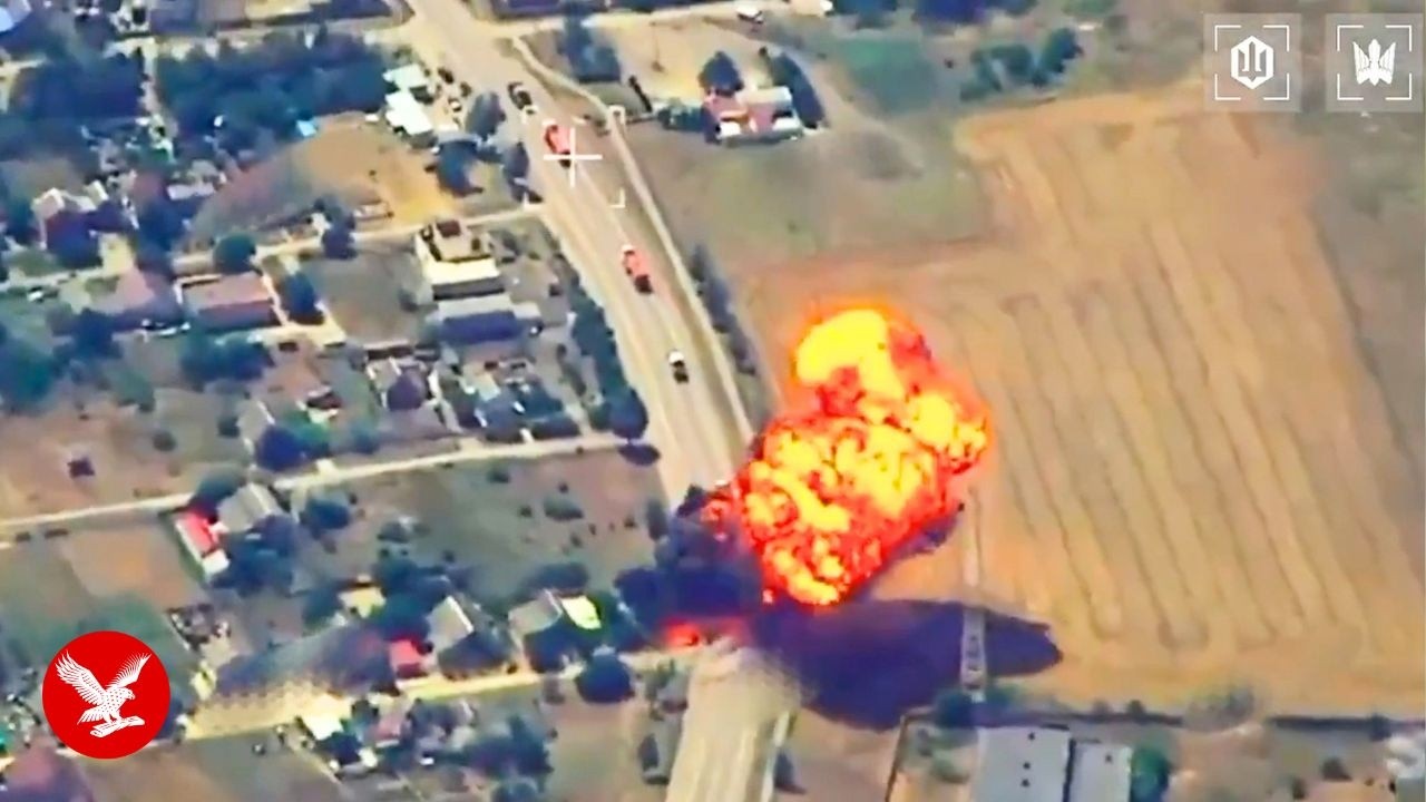 Russian fuel trucks explode after Ukraine drone strike