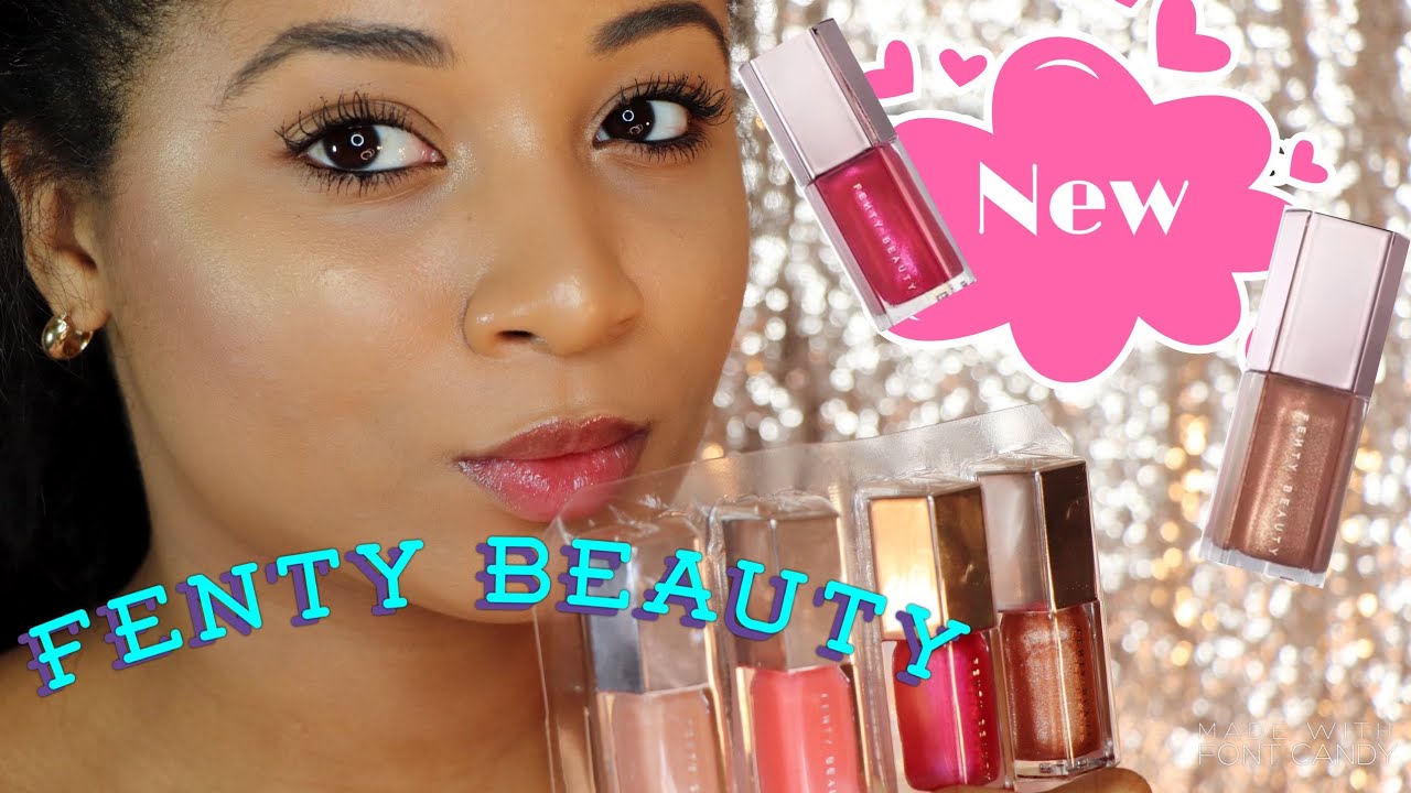 NEW FENTY BEAUTY GLOSSY POSSE MINI GLOSS BOMB SET | Lip Swatches and Review