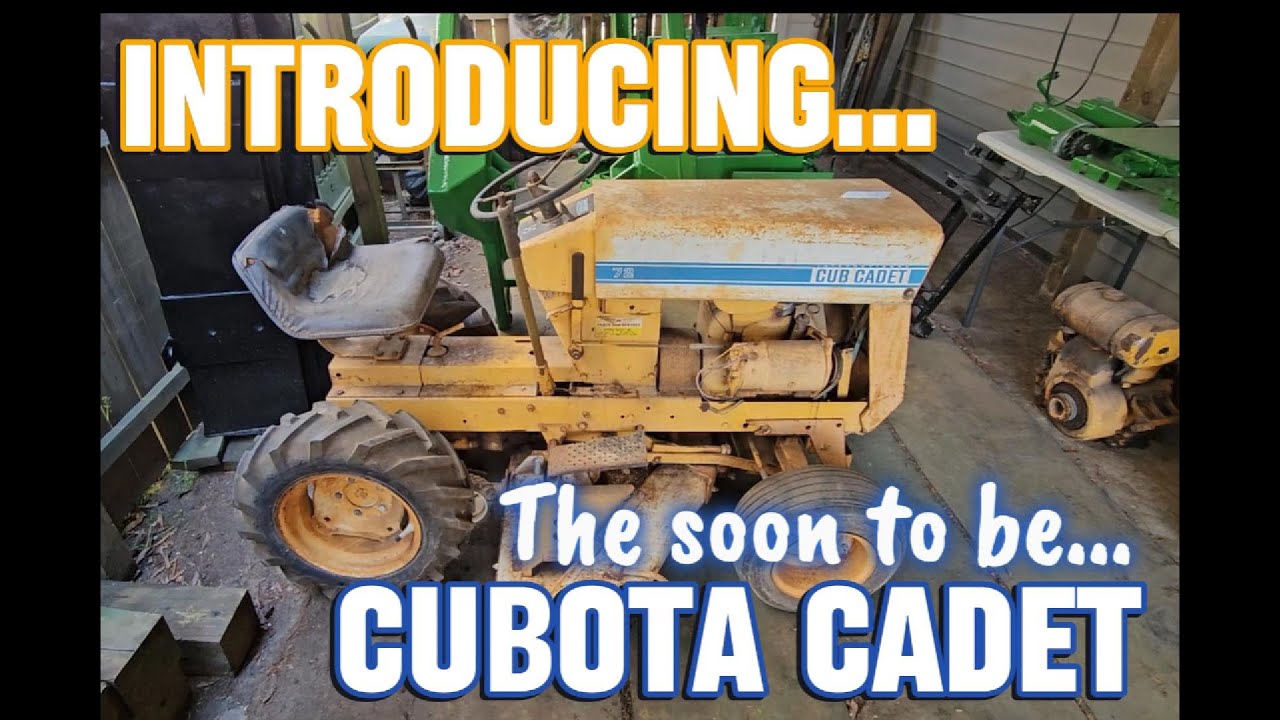 Cubota Cadet! Frankenstein project shoehorning a 2 cylinder Diesel Kubota engine into a Cub Cadet 72