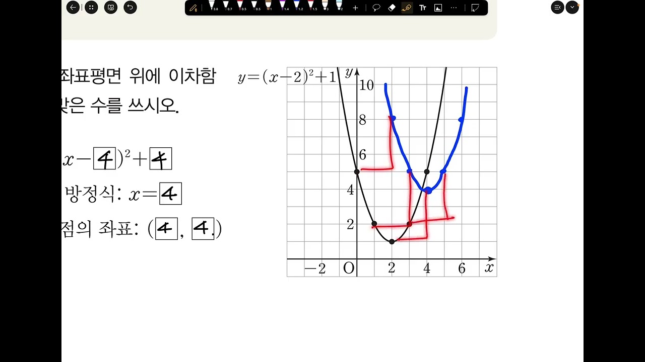2/5 예비중3 화목 (이차함수 x축, y축 평행이동)