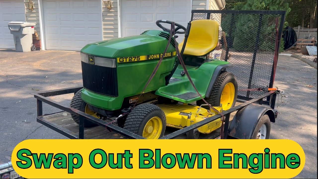 Замена двигателя косилки John Deere (двигатель Kawasaki)