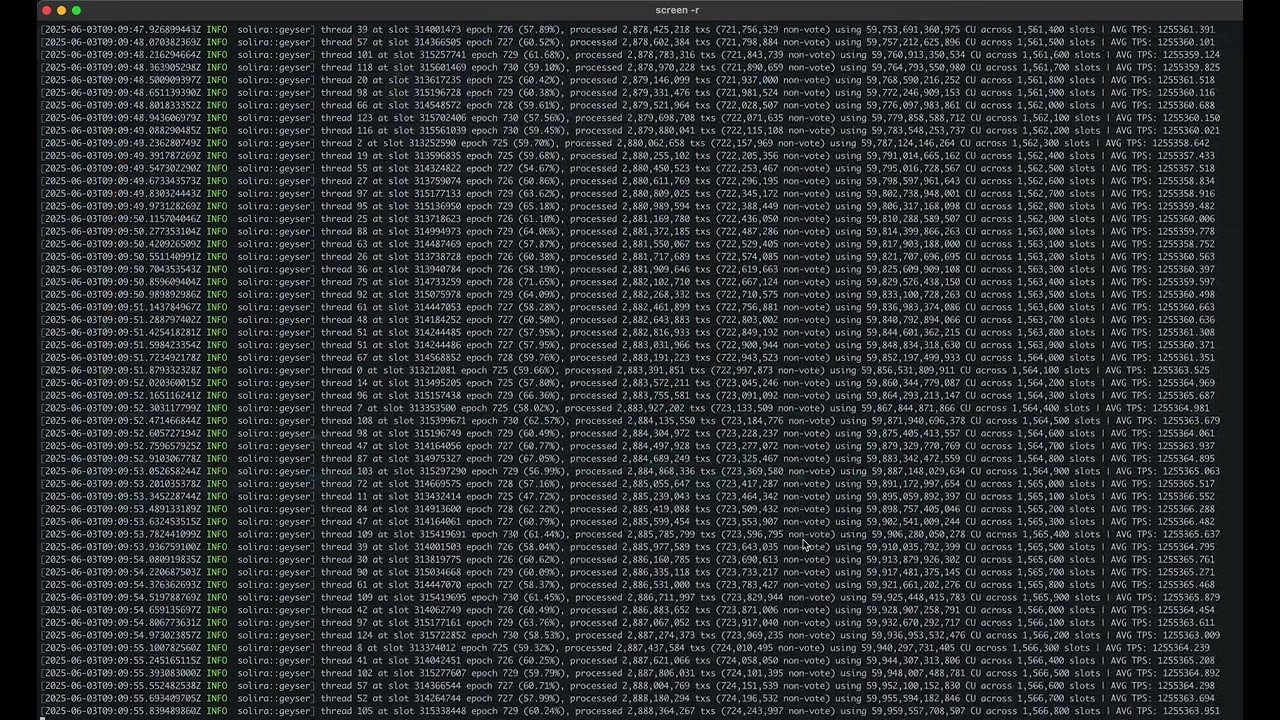 Streaming Solana transactions from Old Faithful at 1.25 Million TPS