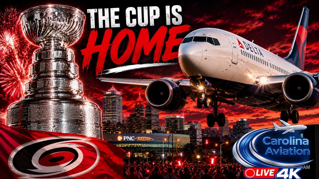 🔴LIVE 4K PLANE SPOTTING FROM: RDU RALEIGH DURHAM INT STANLEY CUP COMES HOME🔴