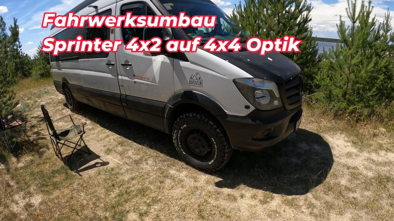 Mercedes Sprinter Fahrwerksumbau von 4x2 auf 4x4 Optik und was Ihr dabei unbedingt beachten solltet.