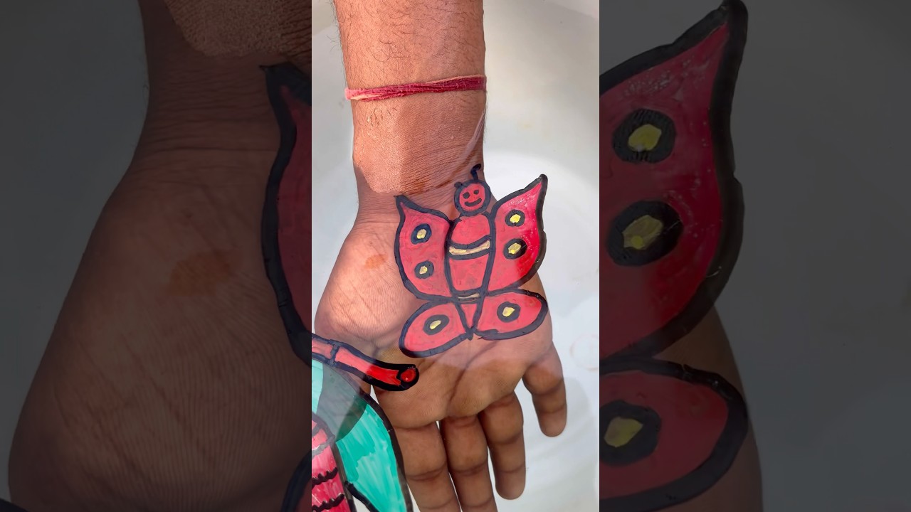 Amazing butterfly 🦋 drawing on hand #art #viral #shorts