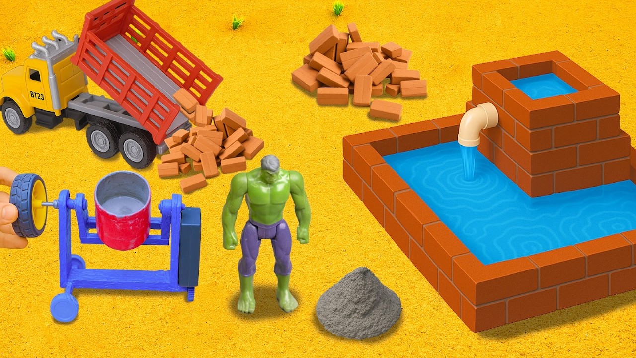 DIY Construction Science Project - Building a Strong Brick Pool Tank to Prevent Monster Attack