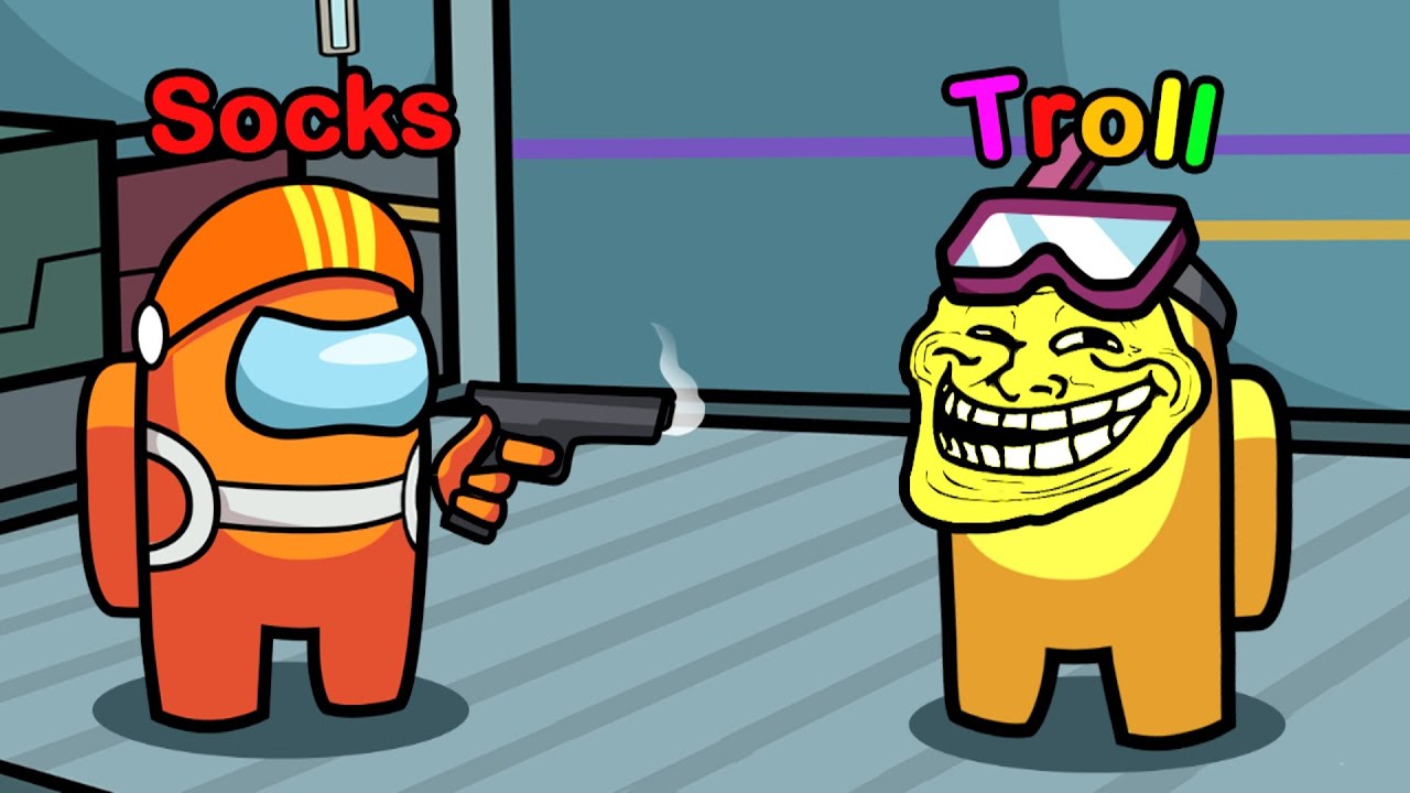 Among us but NEW TROLL ROLE (mods)