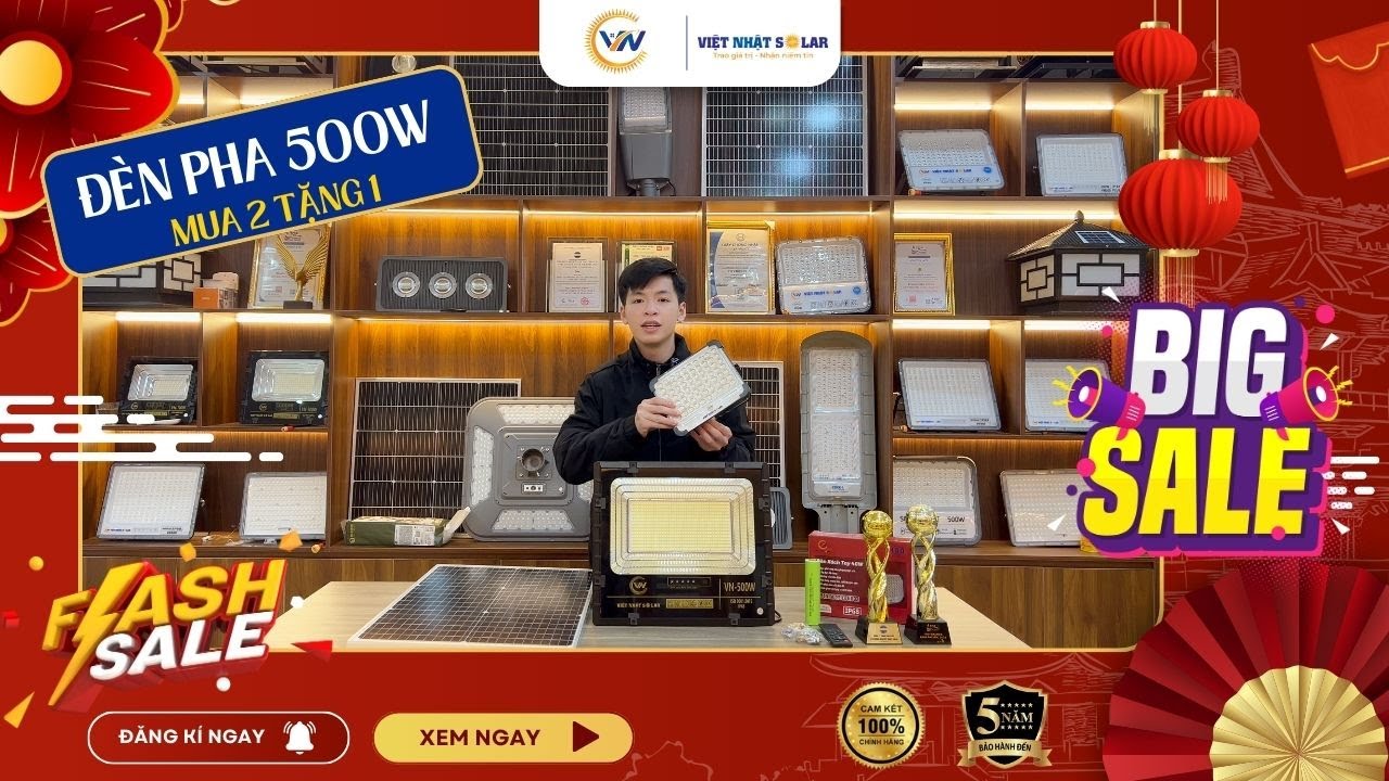 Đèn năng lượng mặt trời - Đèn pha 500w mẫu mới ưu đãi cực sốc không thể bỏ lỡ.