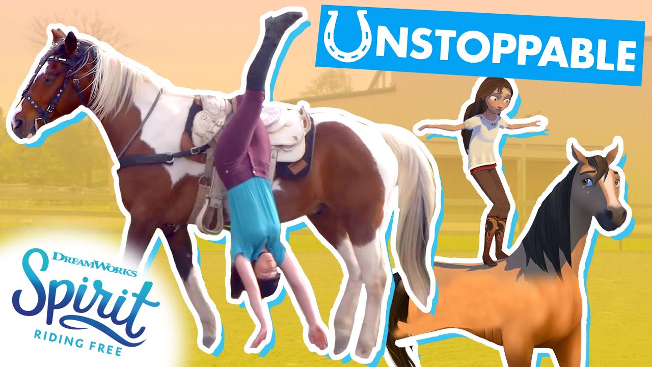Horseback Trick Riding Inspired by Spirit Riding Free! | THAT'S THE SPIRIT
