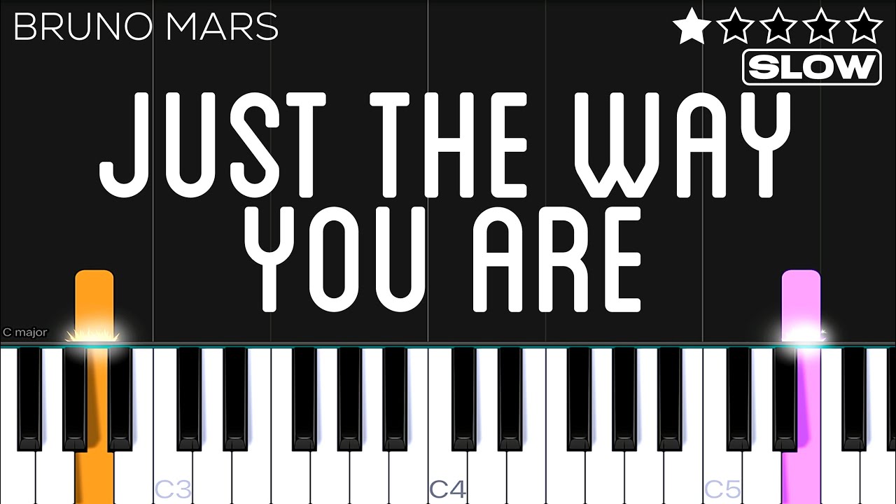 Bruno Mars - Just The Way You Are | SLOW EASY Piano Tutorial