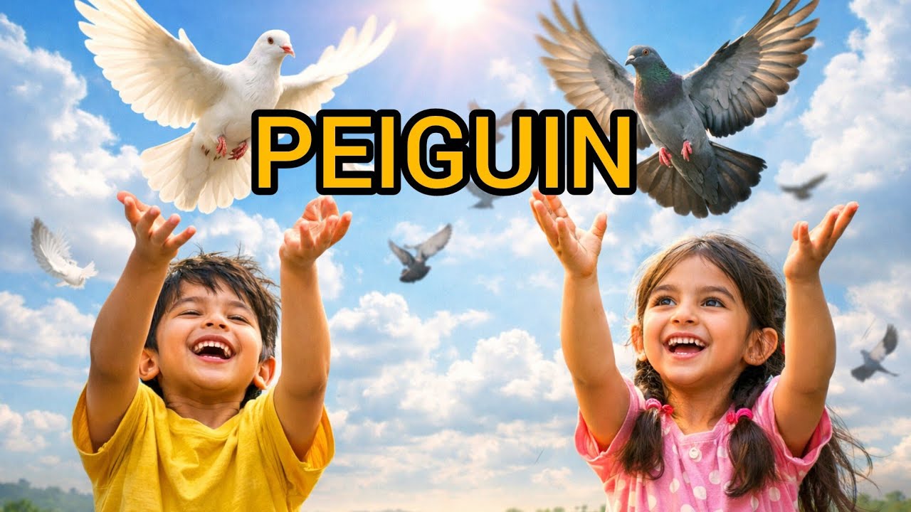 Kids Release Pigeon 🕊️ | Kids & Pigeon | Cute Kids Video | Kids Learning Video | peiguin and sound 