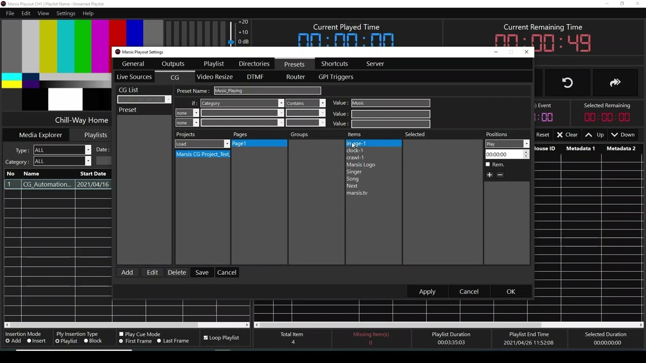 Triggering CG Objects From Marsis Playout Part-2