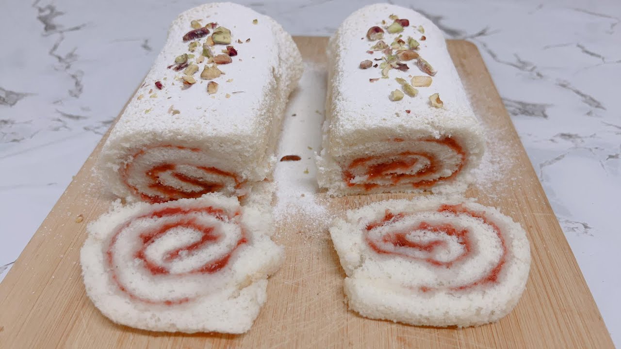 The easiest swiss roll cake 😍 اسهل وصفة سويسرول 😍