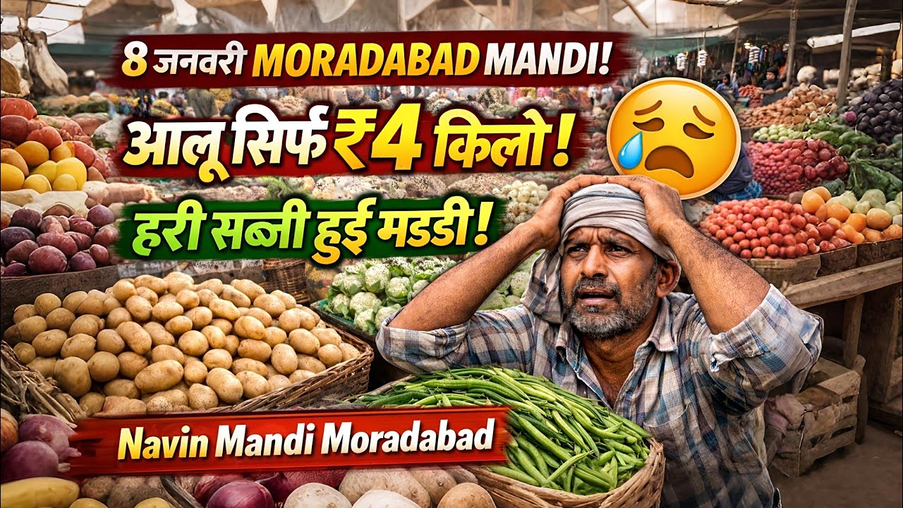 आलू ₹4 किलो 😱 | 8 जनवरी Moradabad Mandi में हाहाकार | किसान परेशान #shorts #shortvideo #mandi #vlog