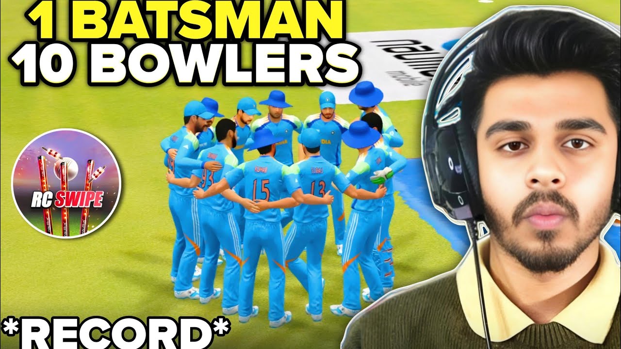 😮1BATSMAN 10 BOWLERS Impossible Chase❓Real Cricket Swipe