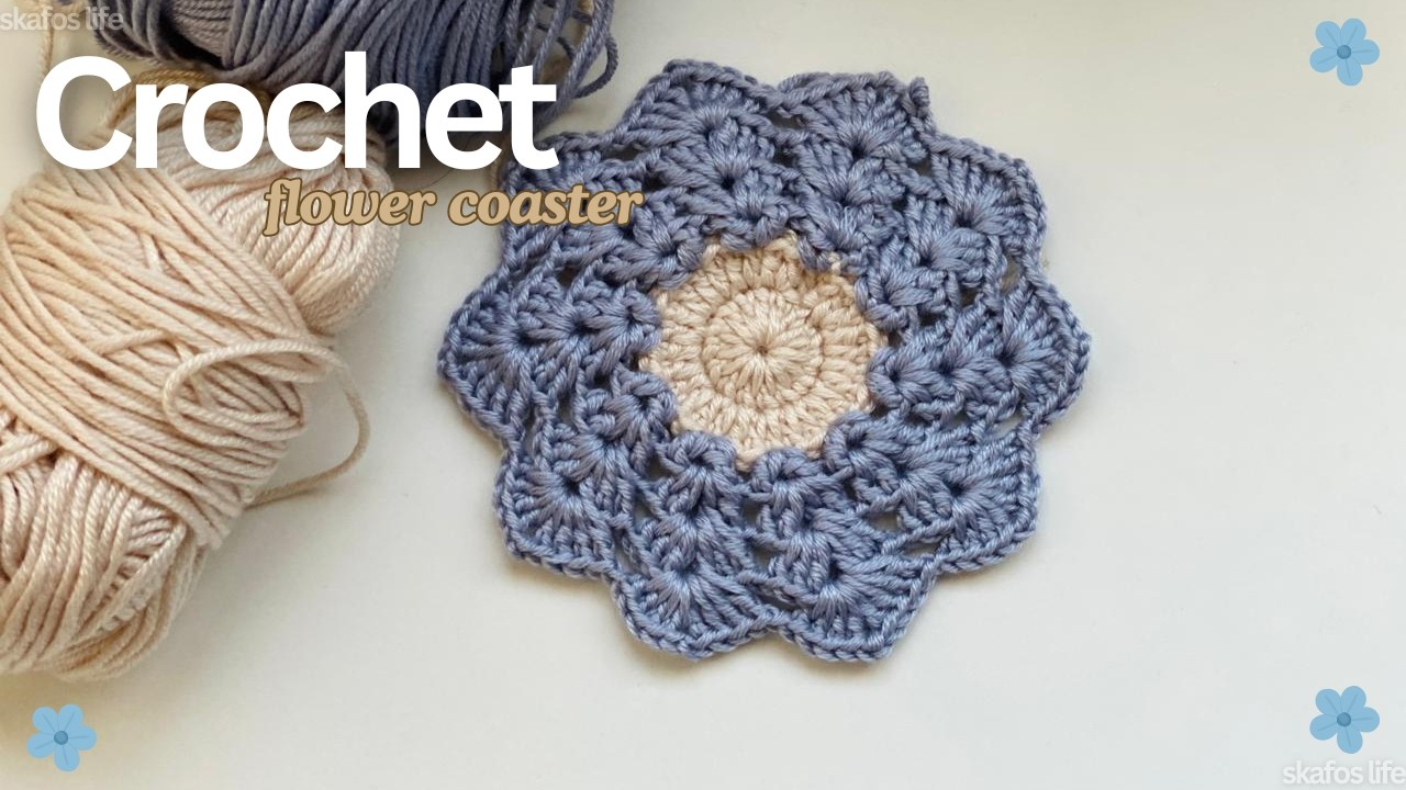 Easy flower coaster Tutorial-skafos
