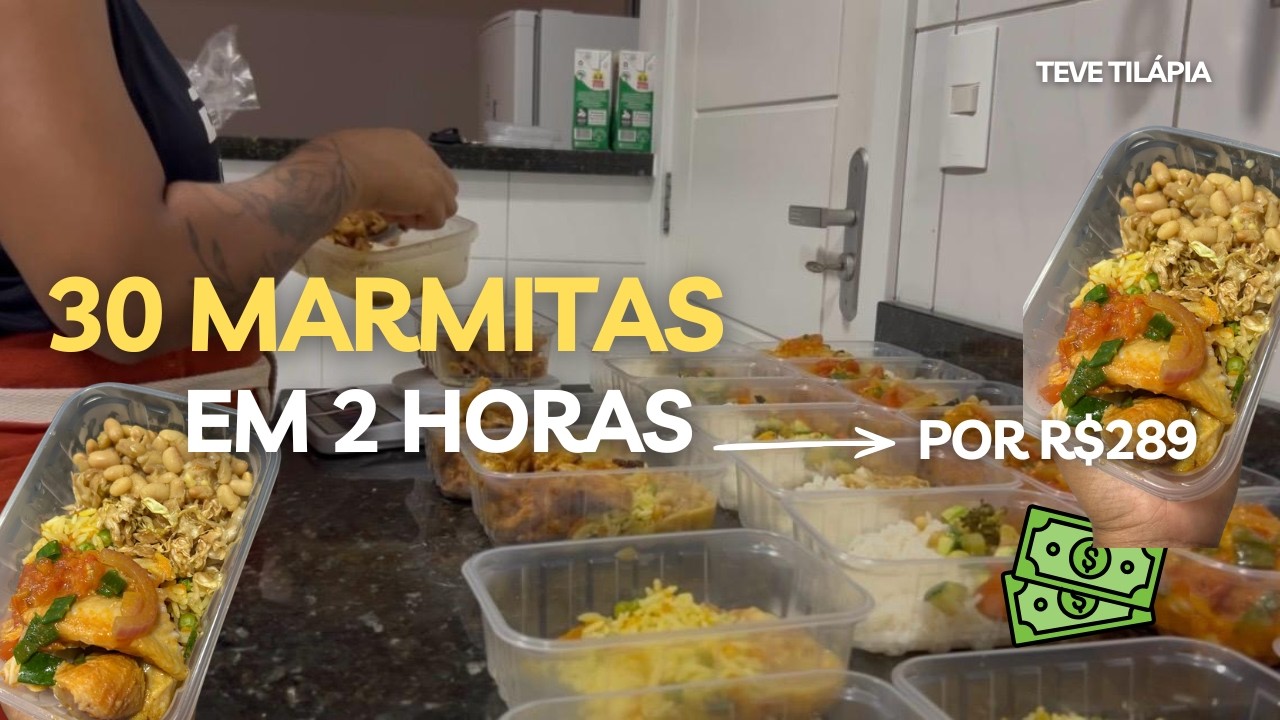 Fiz 30 marmitas variadas para o mês em apenas 2 horas | meal prep real
