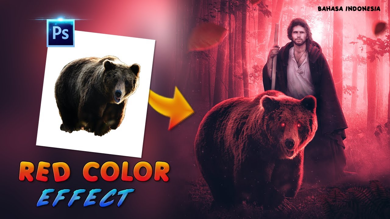 Red Color Effect Photoshop Manipulation Tutorial Bahasa Indonesia
