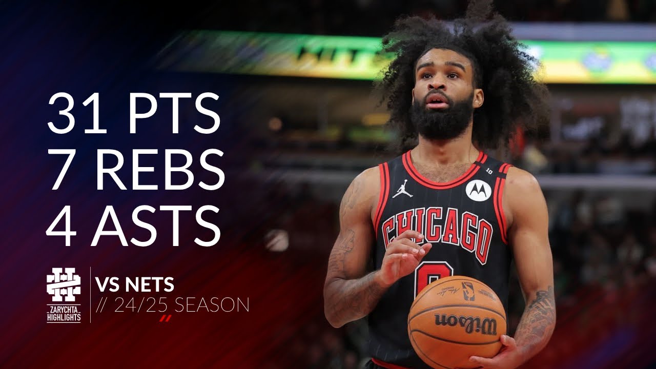 Coby White 31 pts 7 rebs 4 asts vs Nets 24/25 season