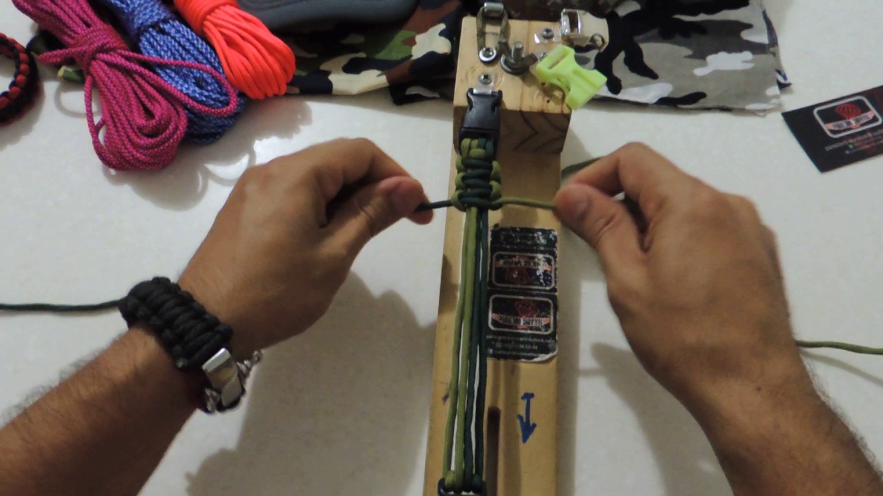 como hacer una pulsera paracord facil y rapido con una base (jig paracord)