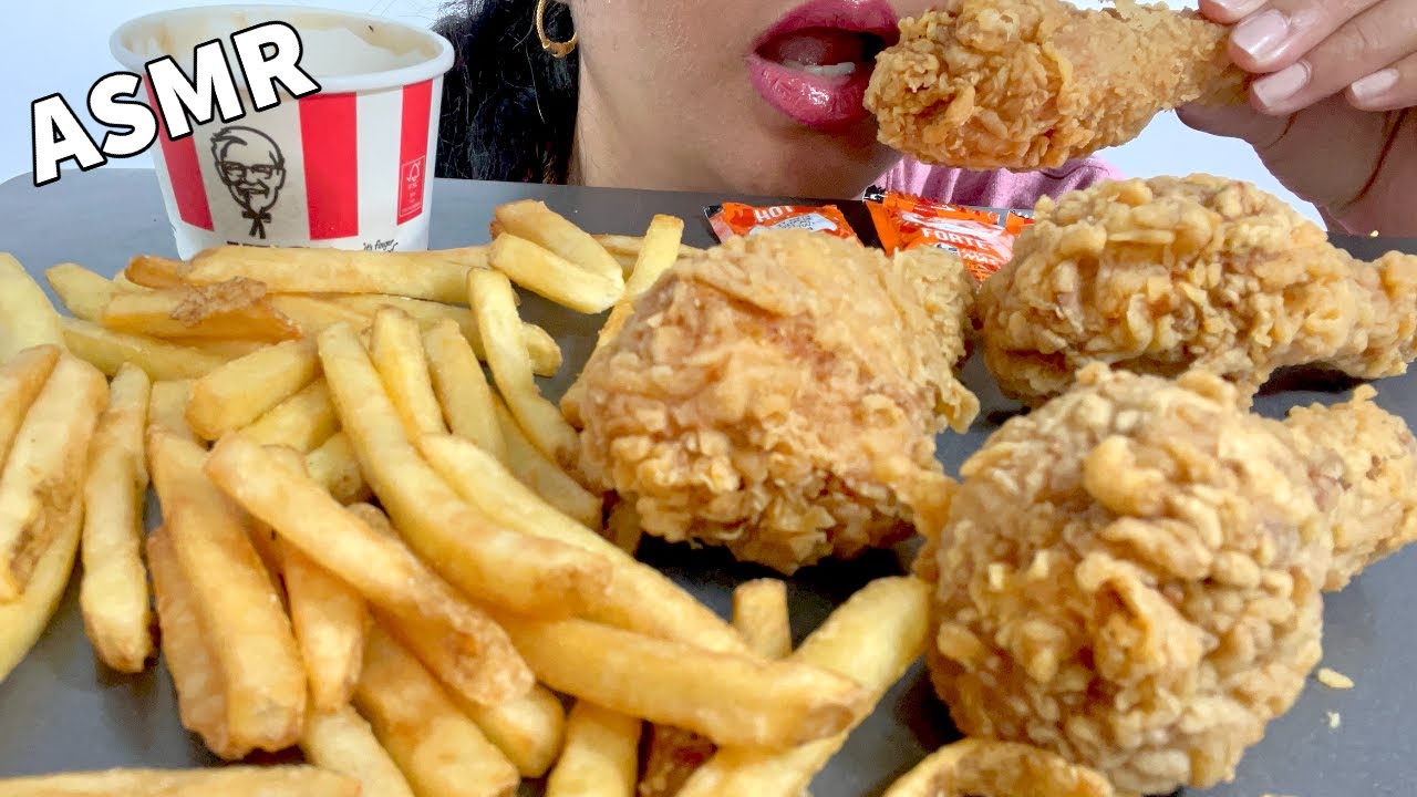 ASMR CRUNCHY KFC FRIED CHICKEN (NO TALKING) EATING SOUNDS