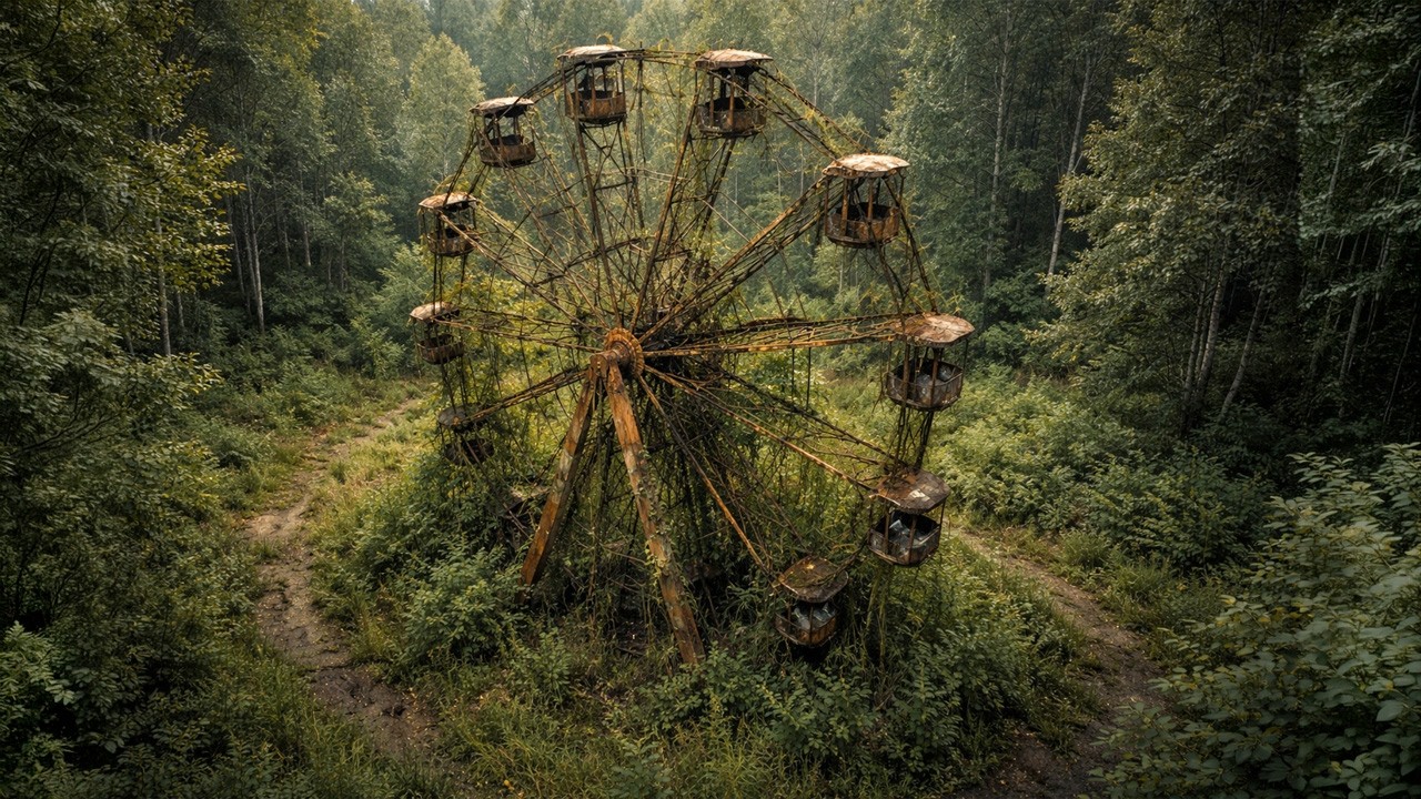 Found an Abandoned Ferris Wheel in the Forest That Had Been Abandoned for 100 Years (ASMR)
