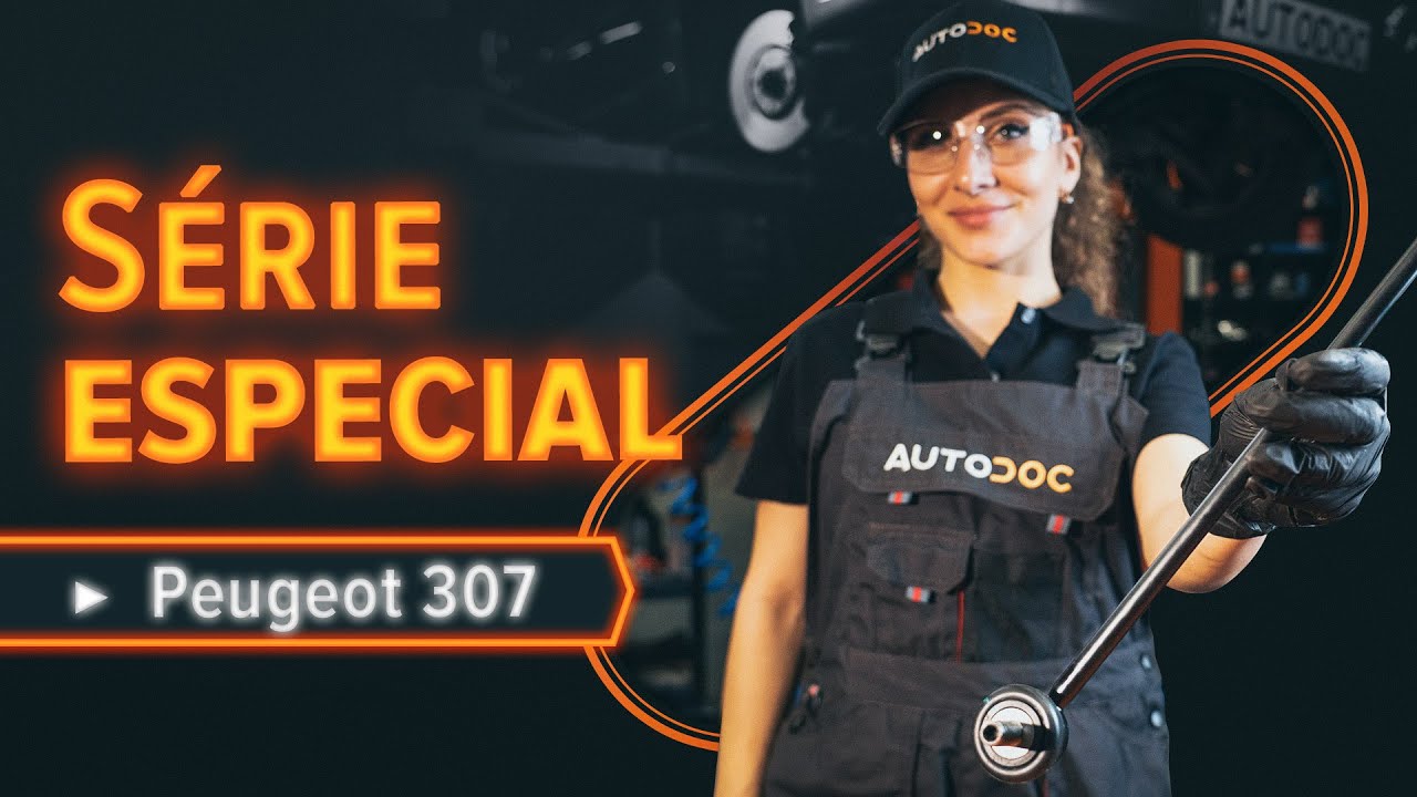 Como substituir a tirante da barra estabilizadora dianteiros PEUGEOT 307 SW [TUTORIAL AUTODOC]