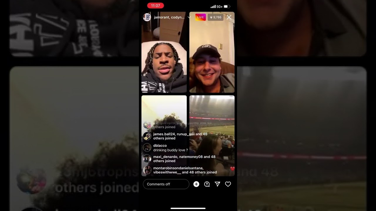 Ja Morant on Instagram LIVE with FANS