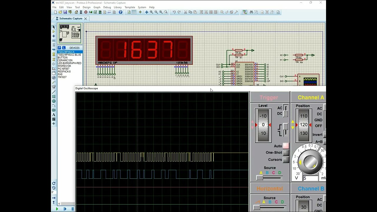PIC16F887 TM1637 Display and Key Scan Example using XC8