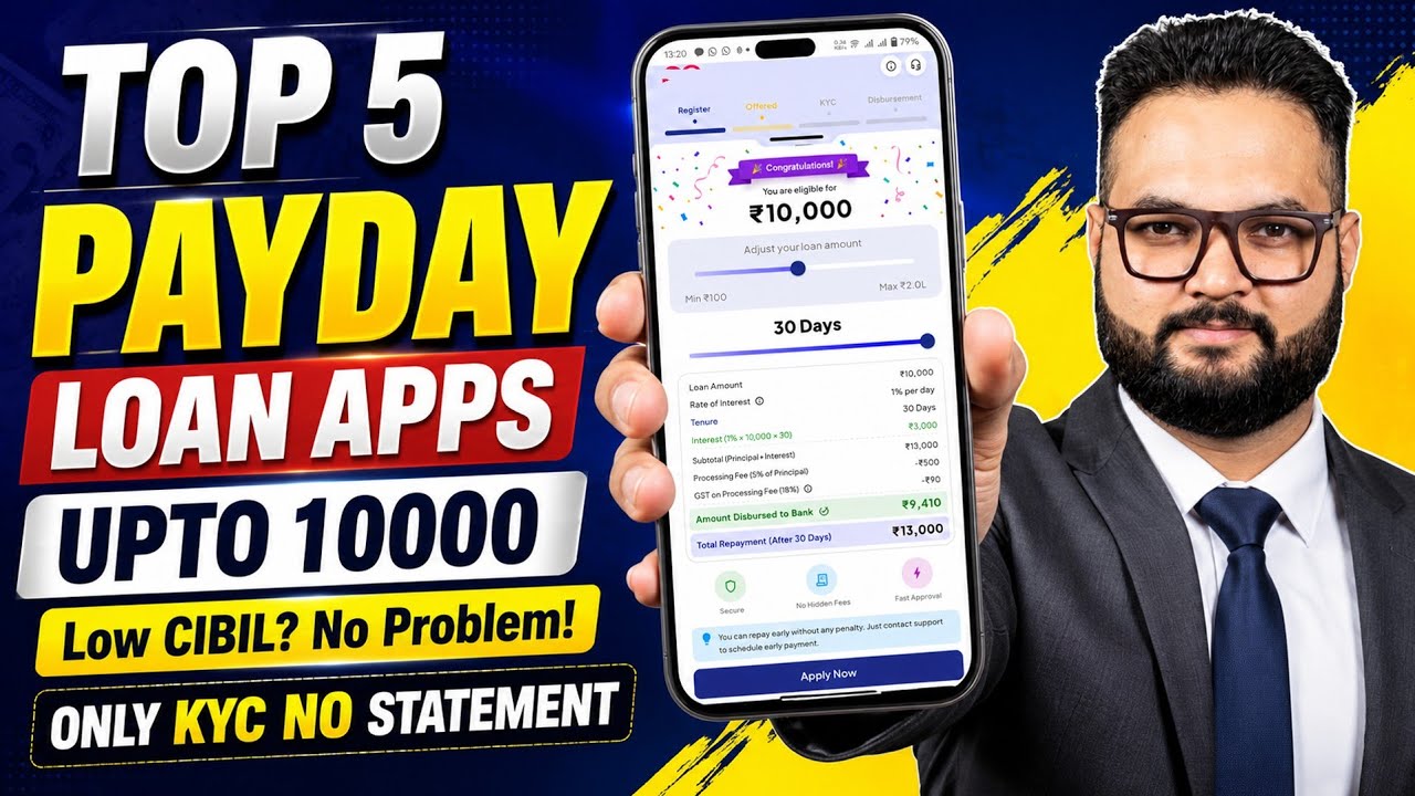🔥Top 5 Payday Loan Apps for Low CIBIL 2026 | Loan App for Low CIBIL Score | Best New Loan App 202...