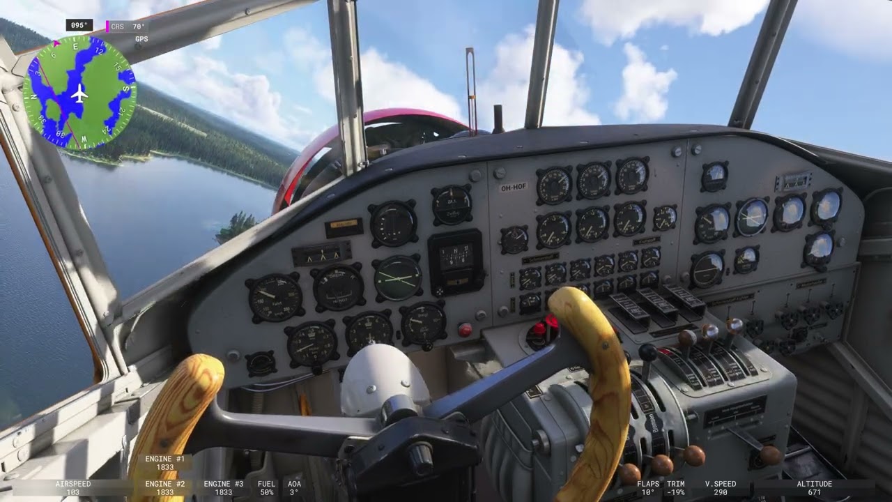 Lento Vilppula- Mänttä (Finland), Junkers 52 Floats, MSFS24, Pilot Peku.