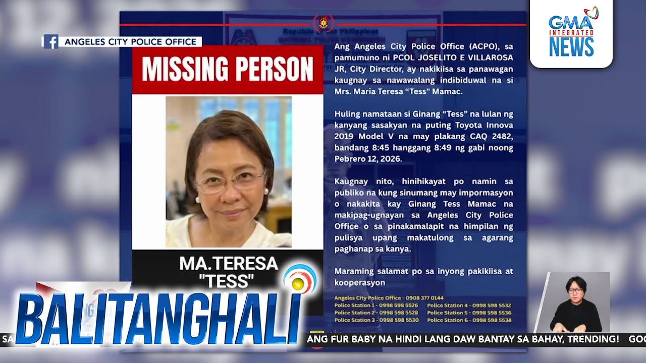 Biyuda ng dating kapitan ng Brgy. Balibago sa Angeles, hinahanap... | Balitanghali