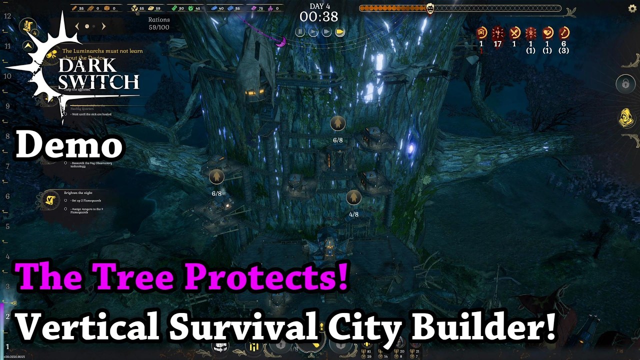 Vertical Survival City Builder! - Let's Try DarkSwitch [Demo]