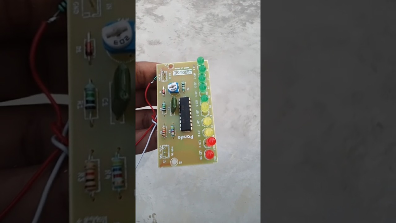 pcb way vu meter 10 led lights / adiou meter / 3915 ic used dot to bar mode #audiosetup #viralshort