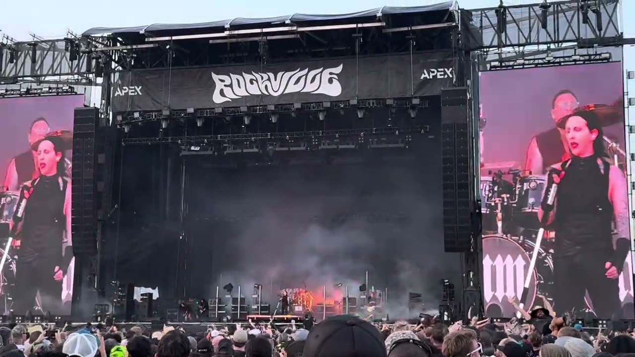 Marilyn Manson performing Long hard road out of Hell at Rockville 2025