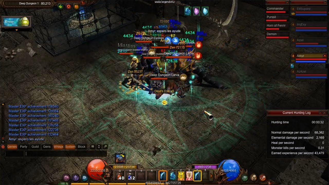 Deep Dungeon 1 - Summoner Pro lvl 770  Curse Spell mu online  (Itens low)